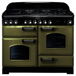 Rangemaster Classic Deluxe 110 Dual Fuel Range Cooker Olive Green